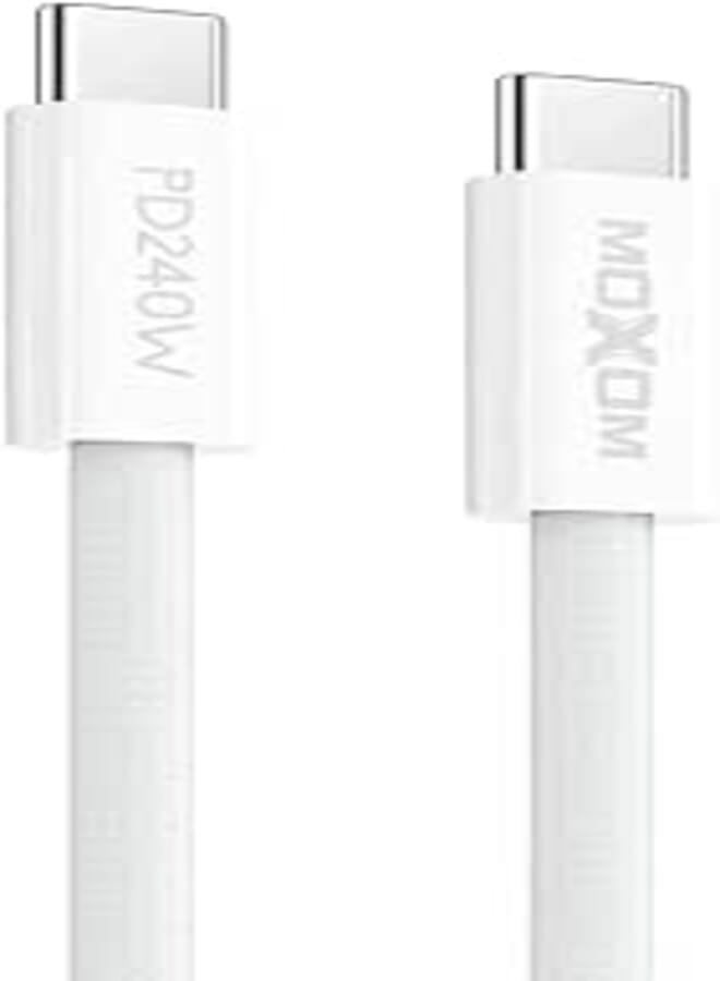 MOXOM LX-CB908 PD Type-C to Type-C Charging Data Cable With Efficient Transfer And Smart Design For Multi Device 1.2 Meter Length 240W - White